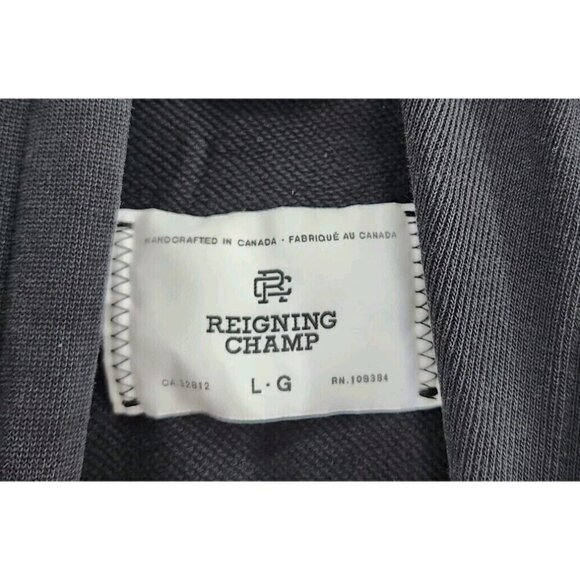 Reigning Champ Womens Black Hoodie Embroidered Spell Out Black Large - Picture 4 of 7